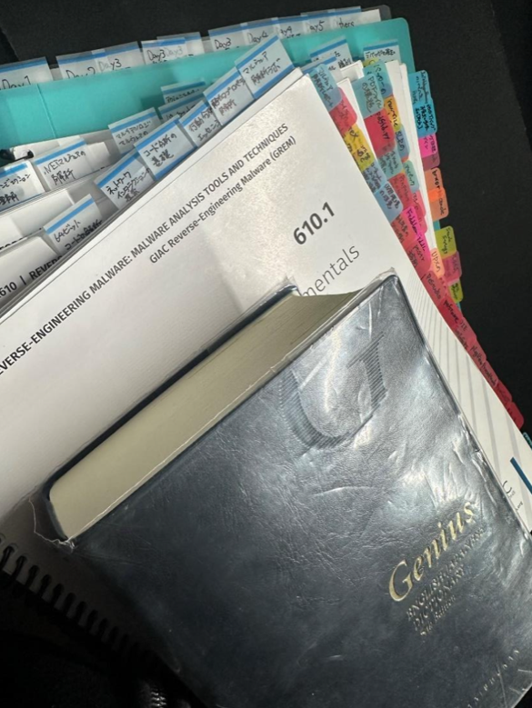 Materials brought to the exam