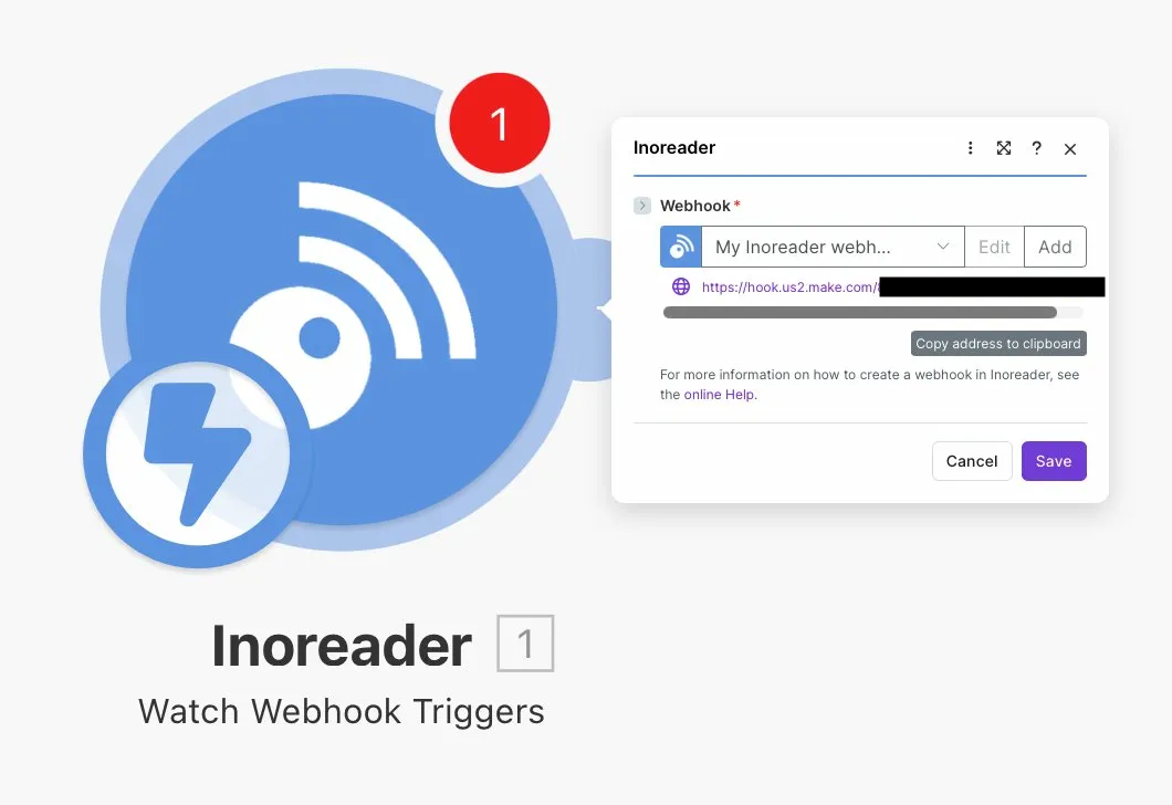 Create Scenario inoreader 02